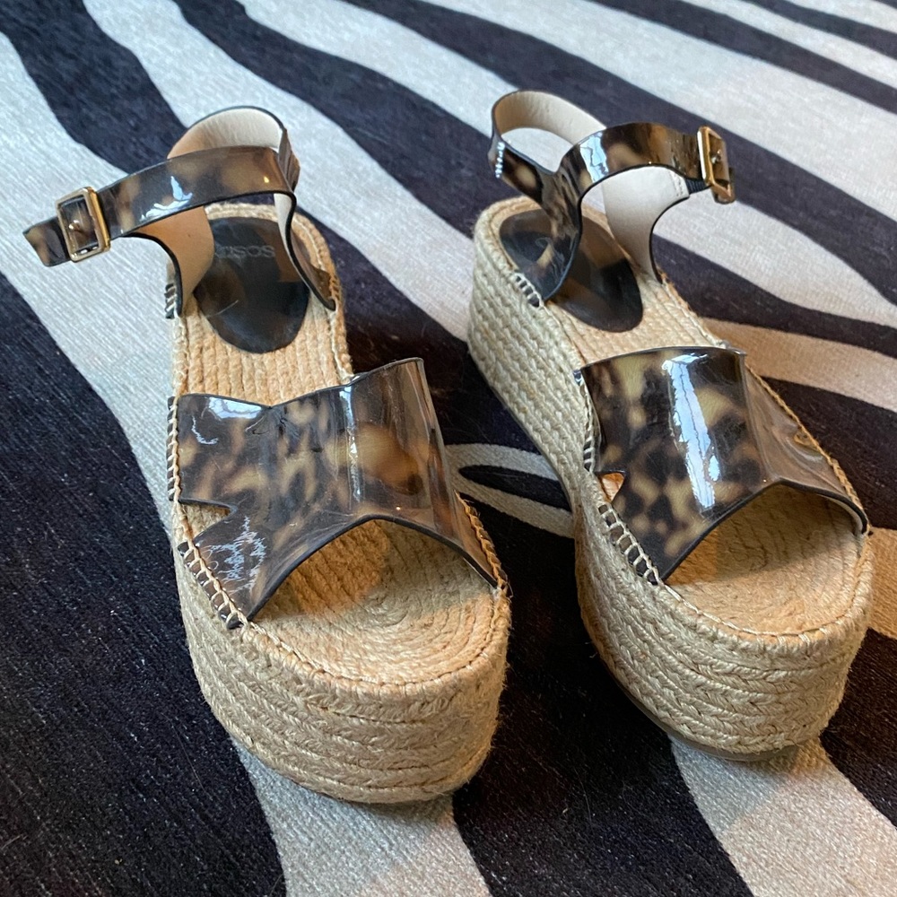 Tortoise shell platform espadrilles
